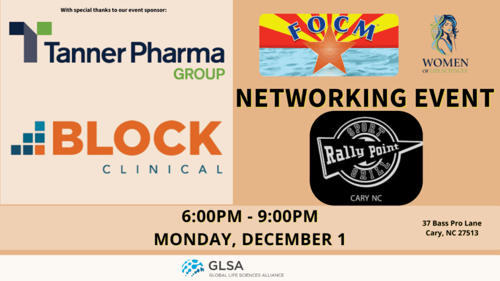  FOCM / GLSA Networking Event Sponsored by Tanner Pharma & Block Clinical Event by GLSA | Global Life Sciences Alliance 